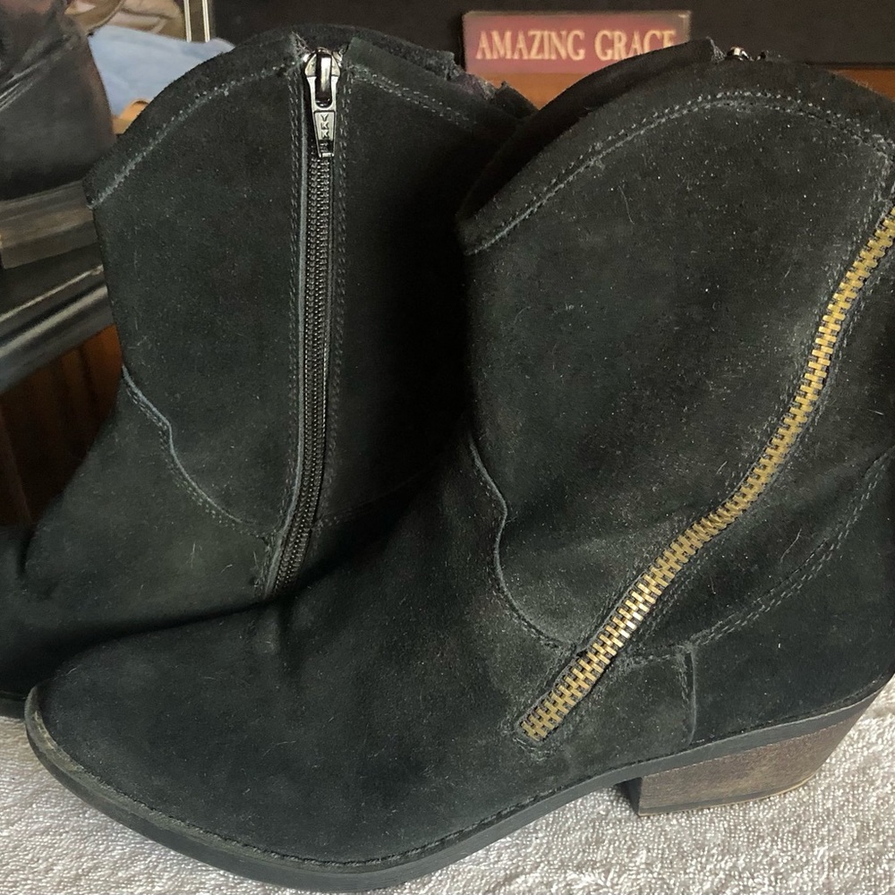 Black suede ankle boots
